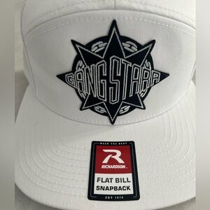 Gang Starr Richardson 168 White Flat Bill Snapback Hat